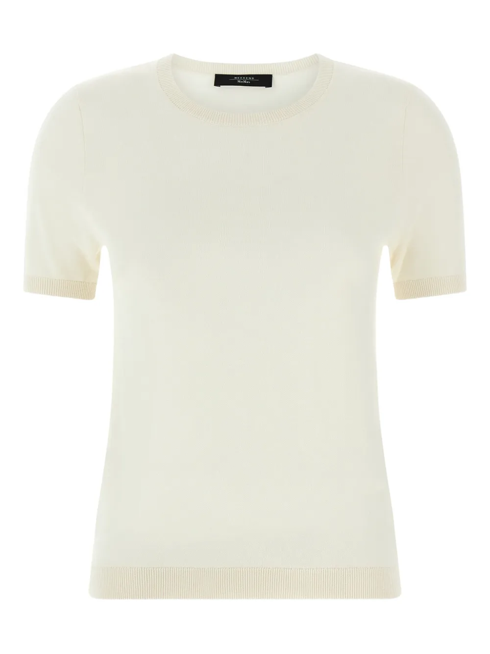 Weekend Max Mara Agro Short-sleeve Crew-neck Sweater In White