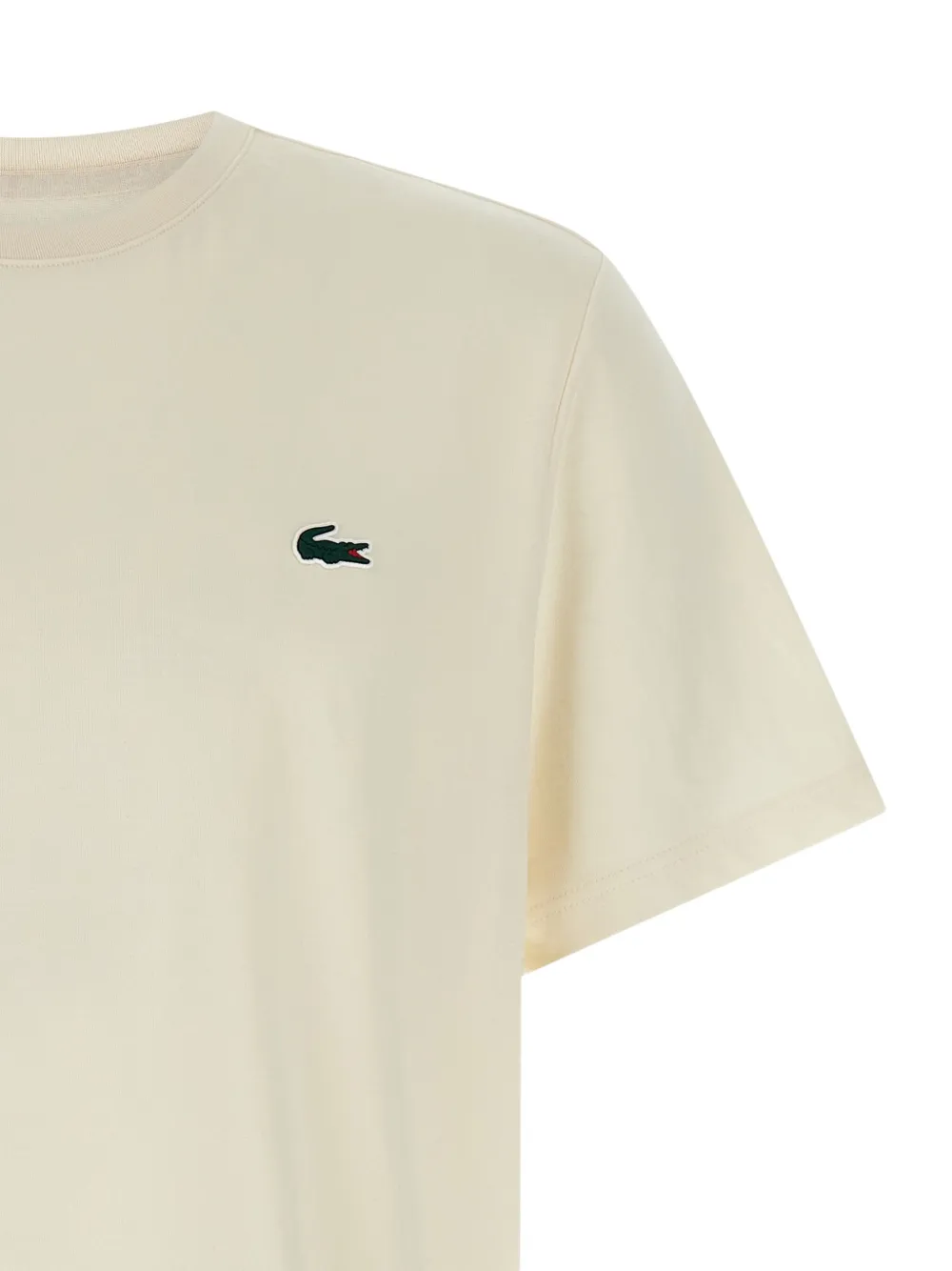 Lacoste T-shirt met logoprint met ronde hals Beige