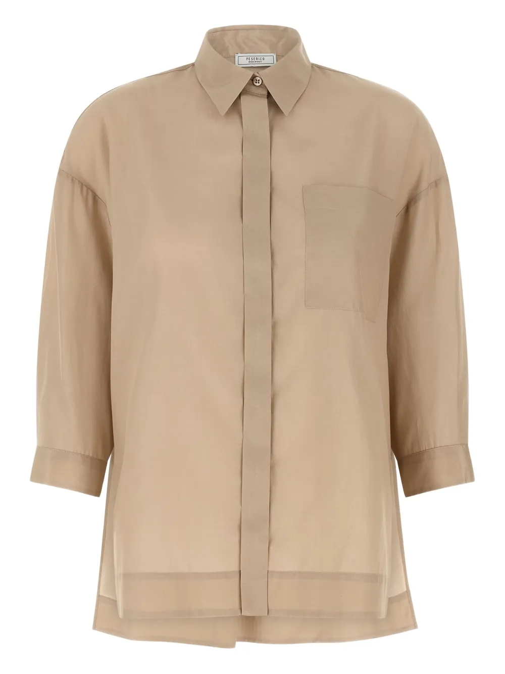 Peserico dropped-shoulder pocket shirt Beige