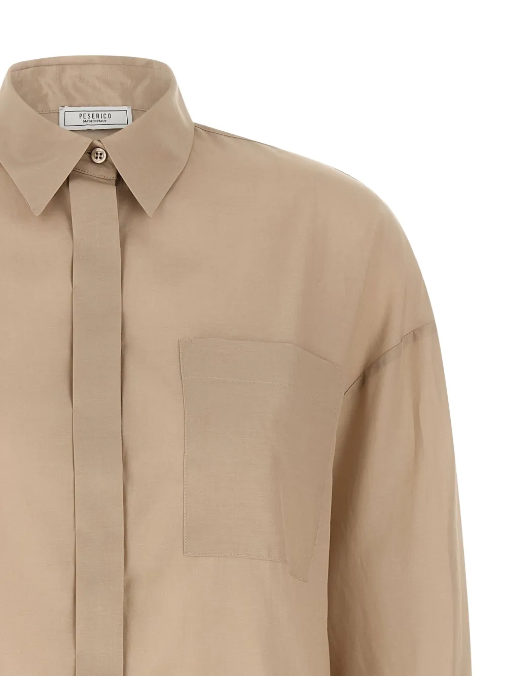 Peserico dropped-shoulder pocket shirt Beige