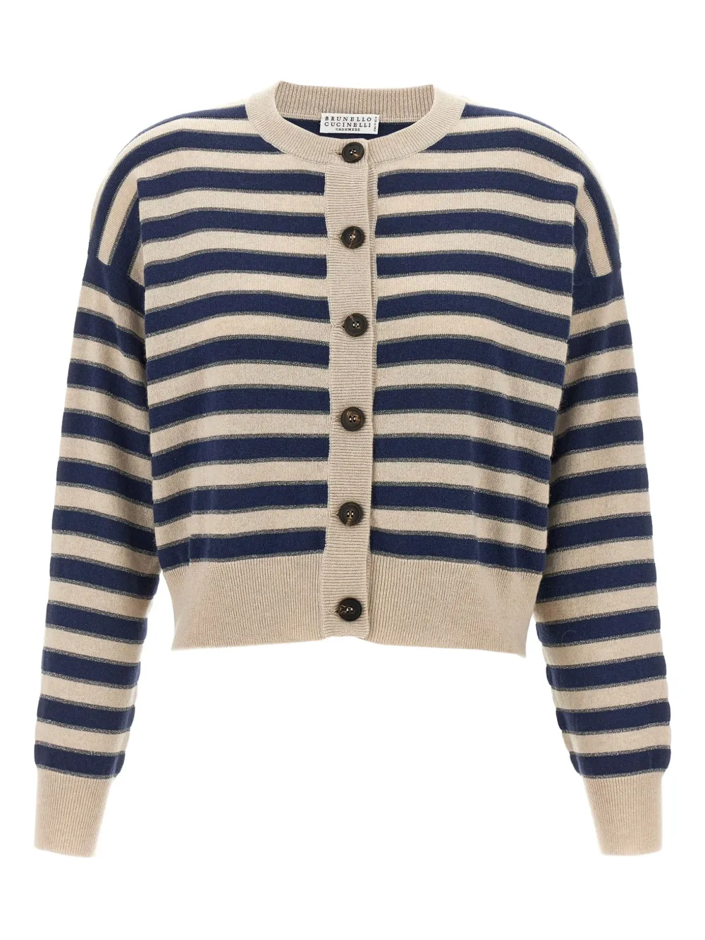 Brunello Cucinelli Striped Long-sleeves Cardigan In Multi