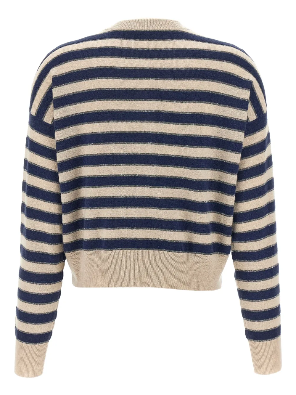 Brunello Cucinelli Striped Long-sleeves Cardigan In Multi