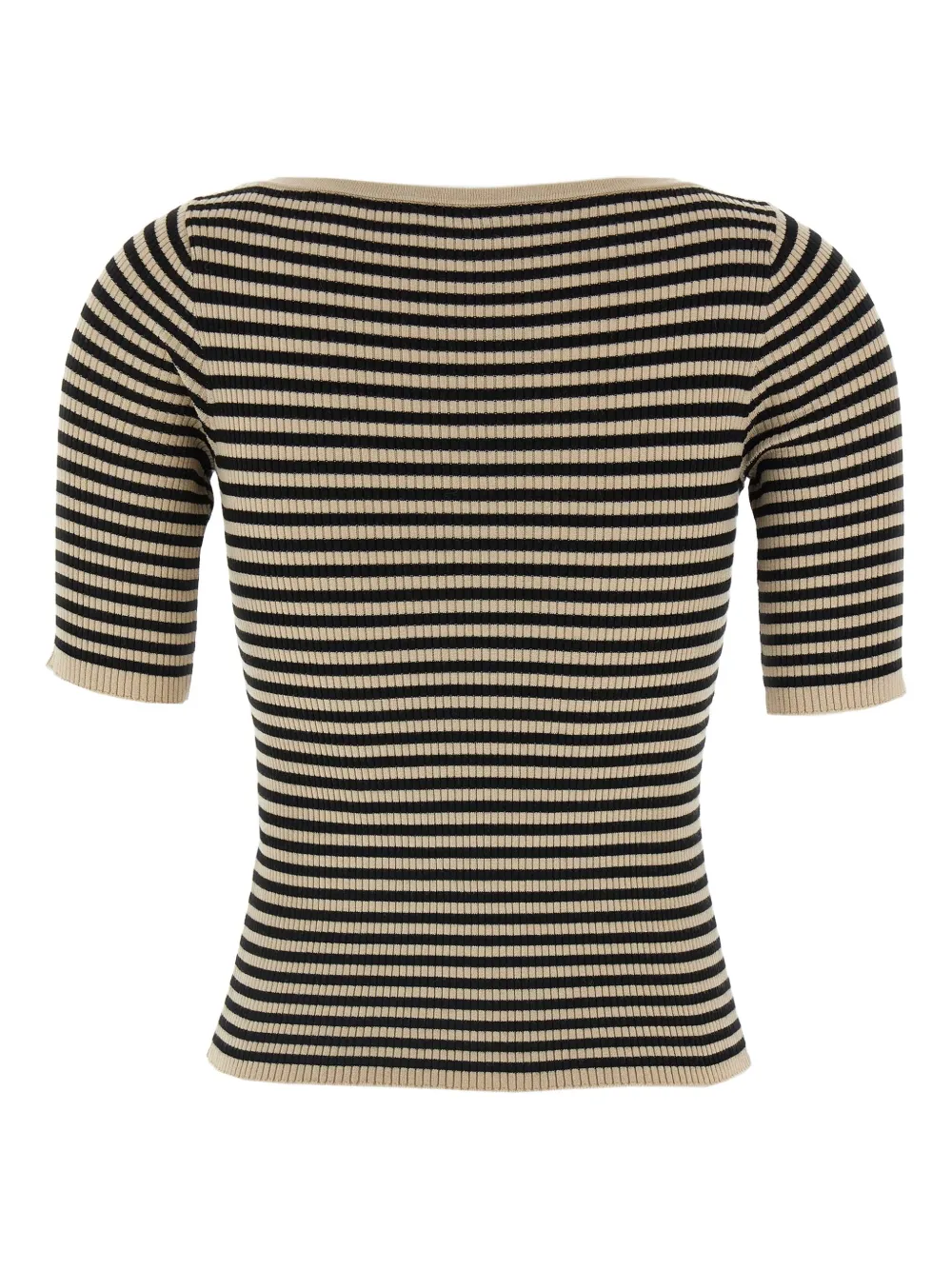 Max Mara striped ribbed T-shirt Beige