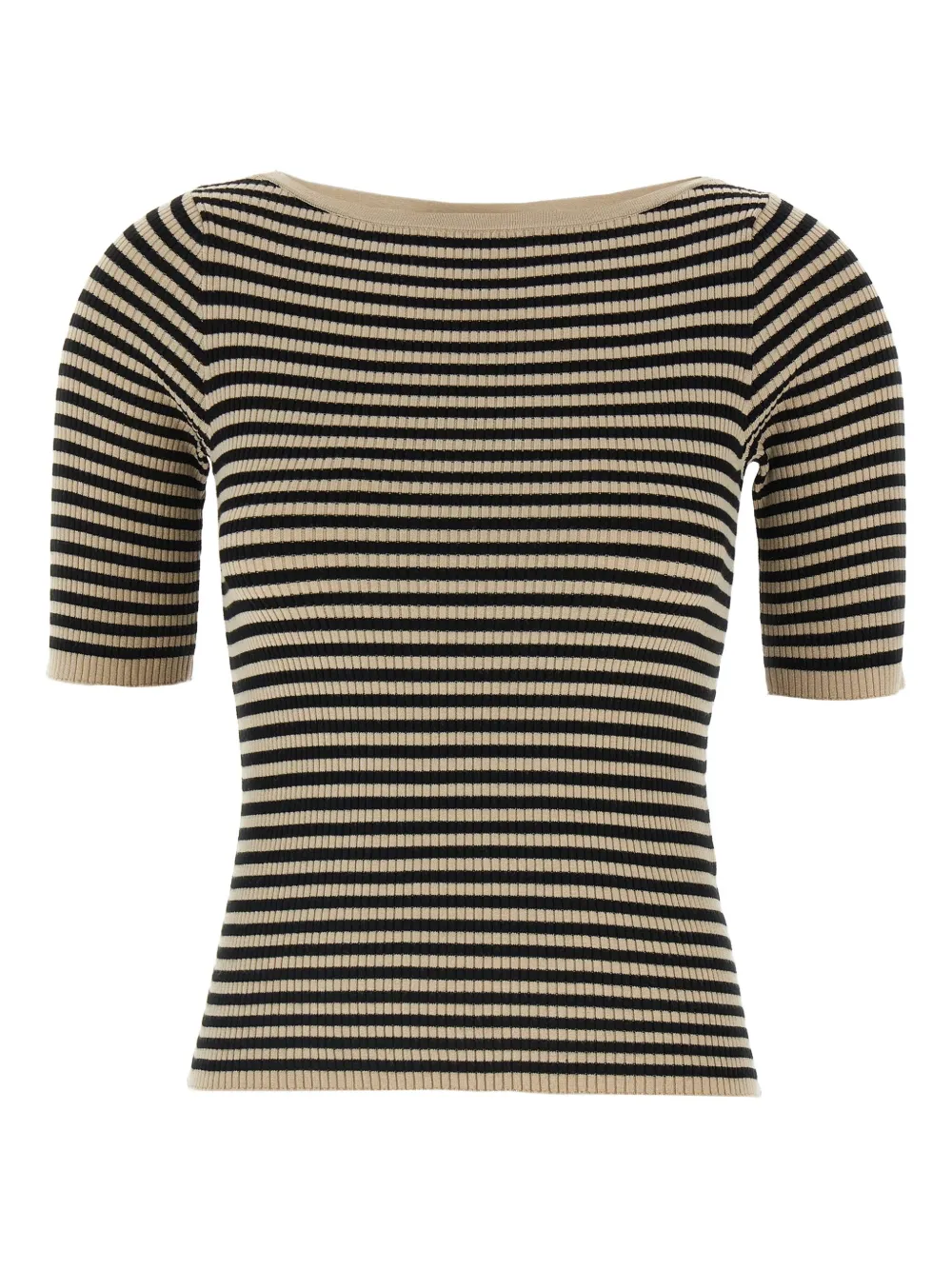 Max Mara striped ribbed T-shirt Beige