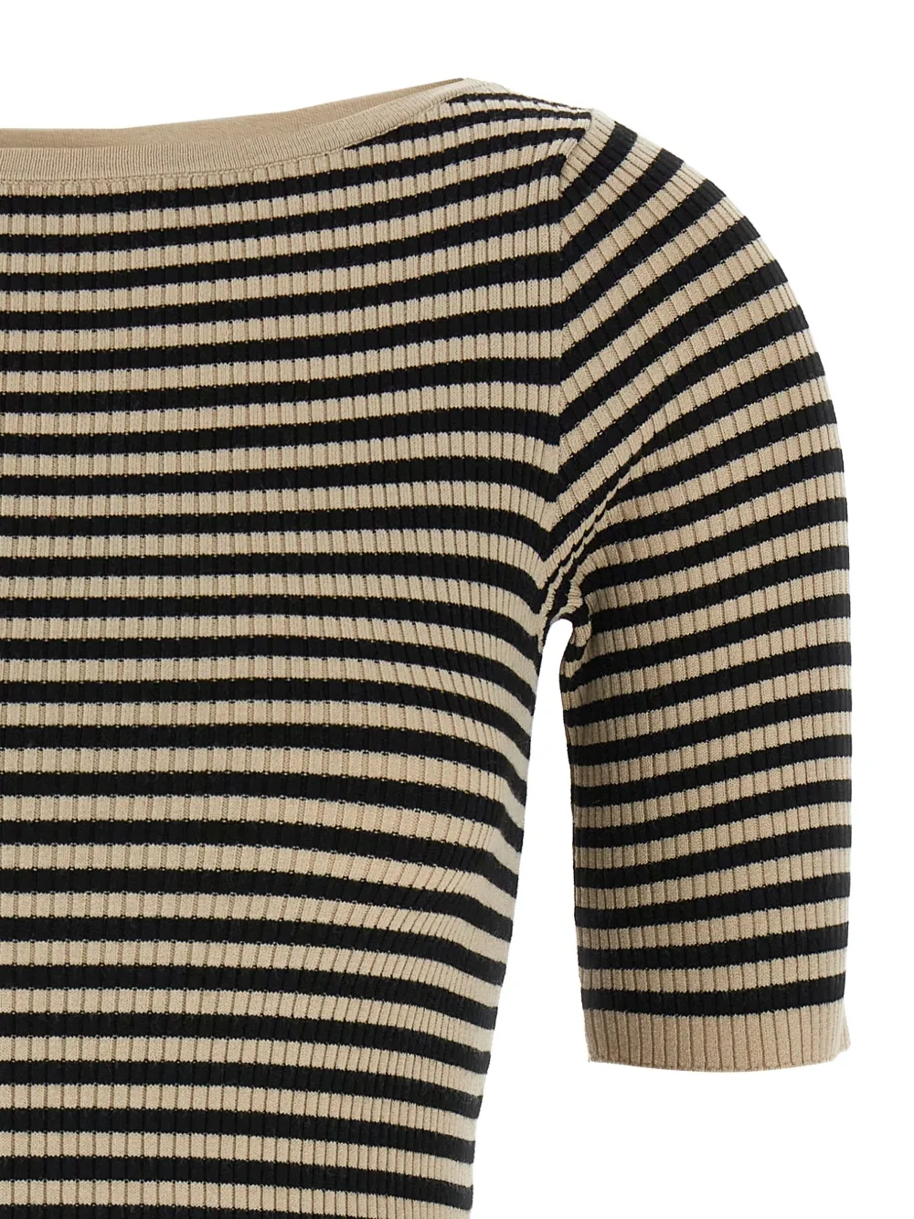 Max Mara striped ribbed T-shirt Beige