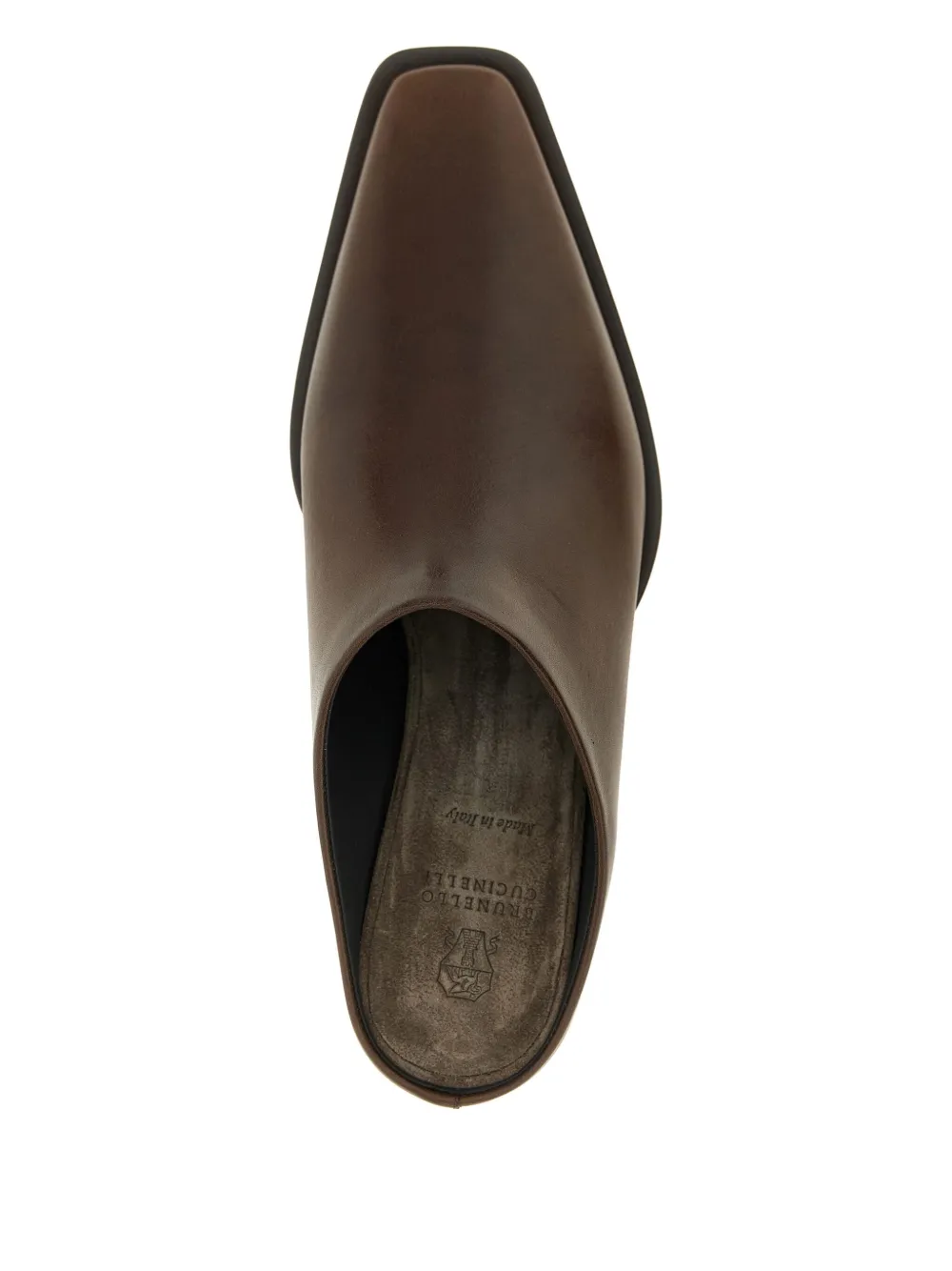 Brunello Cucinelli Western Leather Monili-heel Mules In Brown