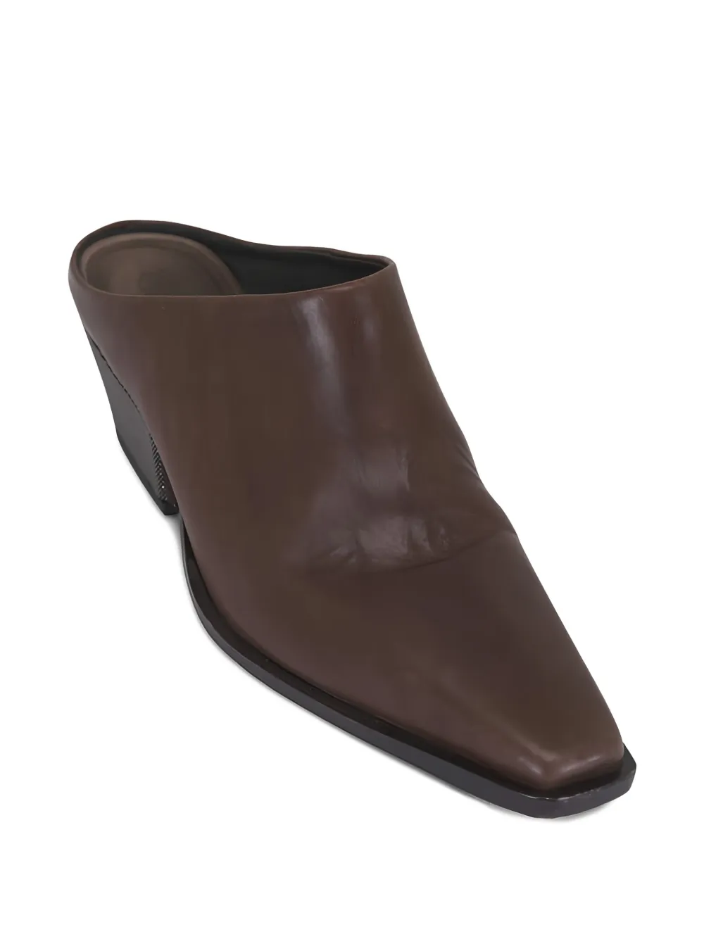 Brunello Cucinelli mules en cuir à bout carré | mules à talon | Image 2