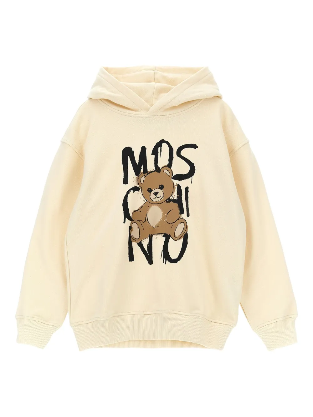 Moschino Kids Hoodie met teddybeerprint Beige