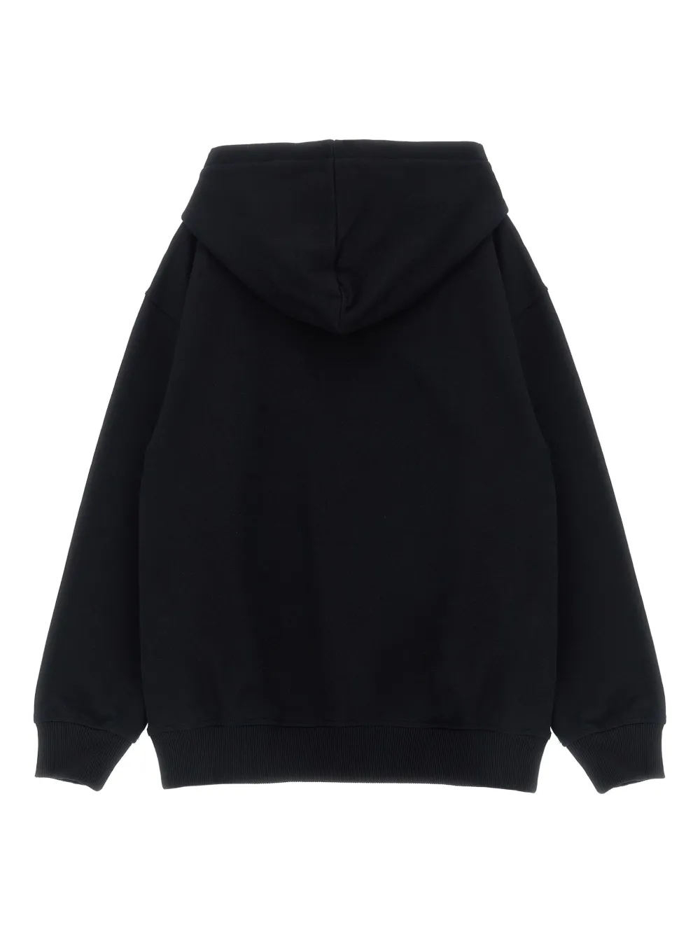 Moschino Kids Hoodie met smiley en buidelzak Zwart