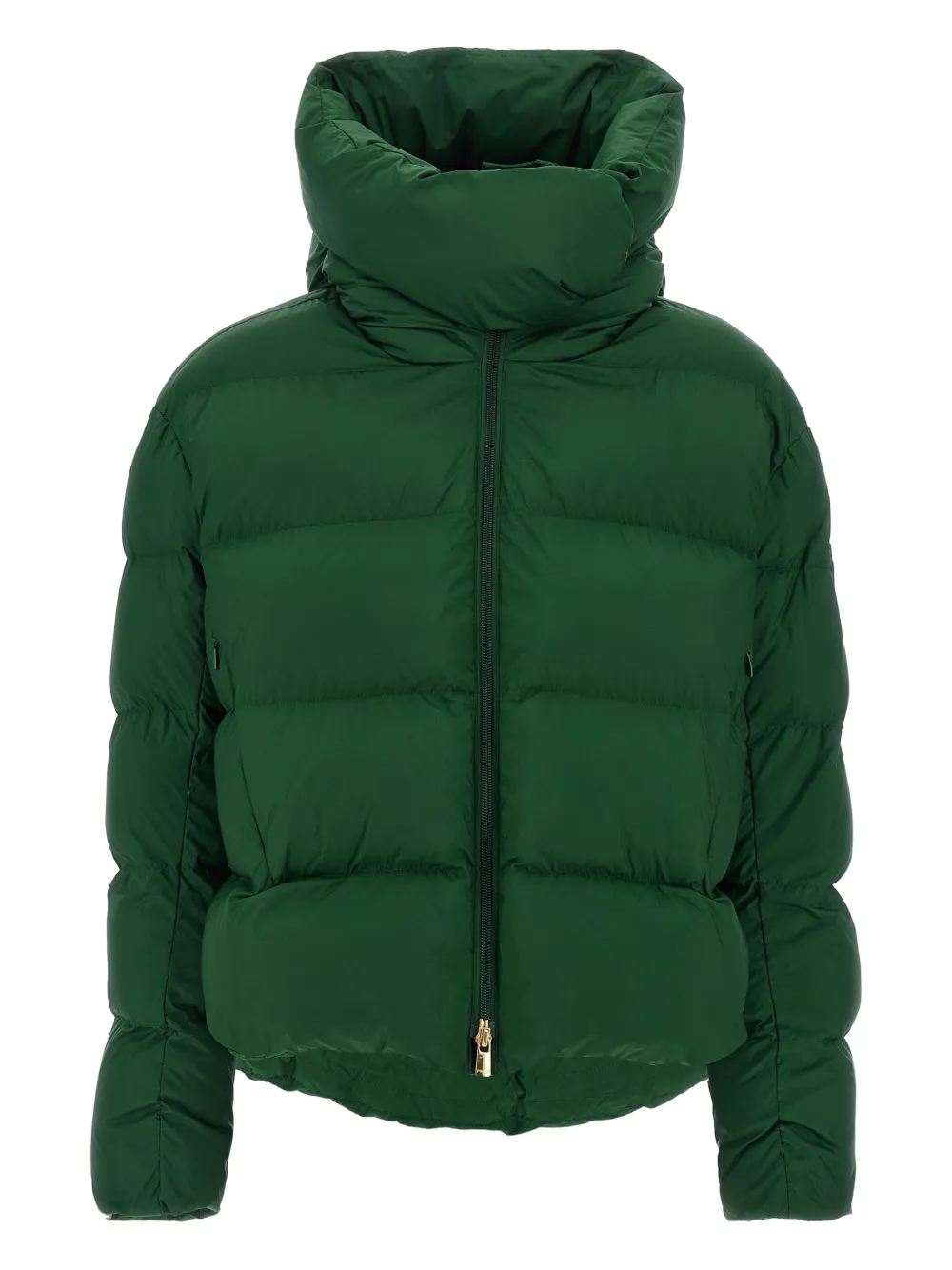 PINKO quilted hooded-neck puffer jacket Groen