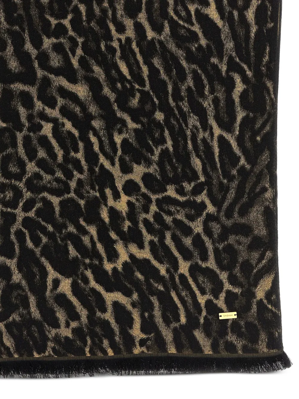 Saint Laurent leopard-print fringed scarf | Image 2