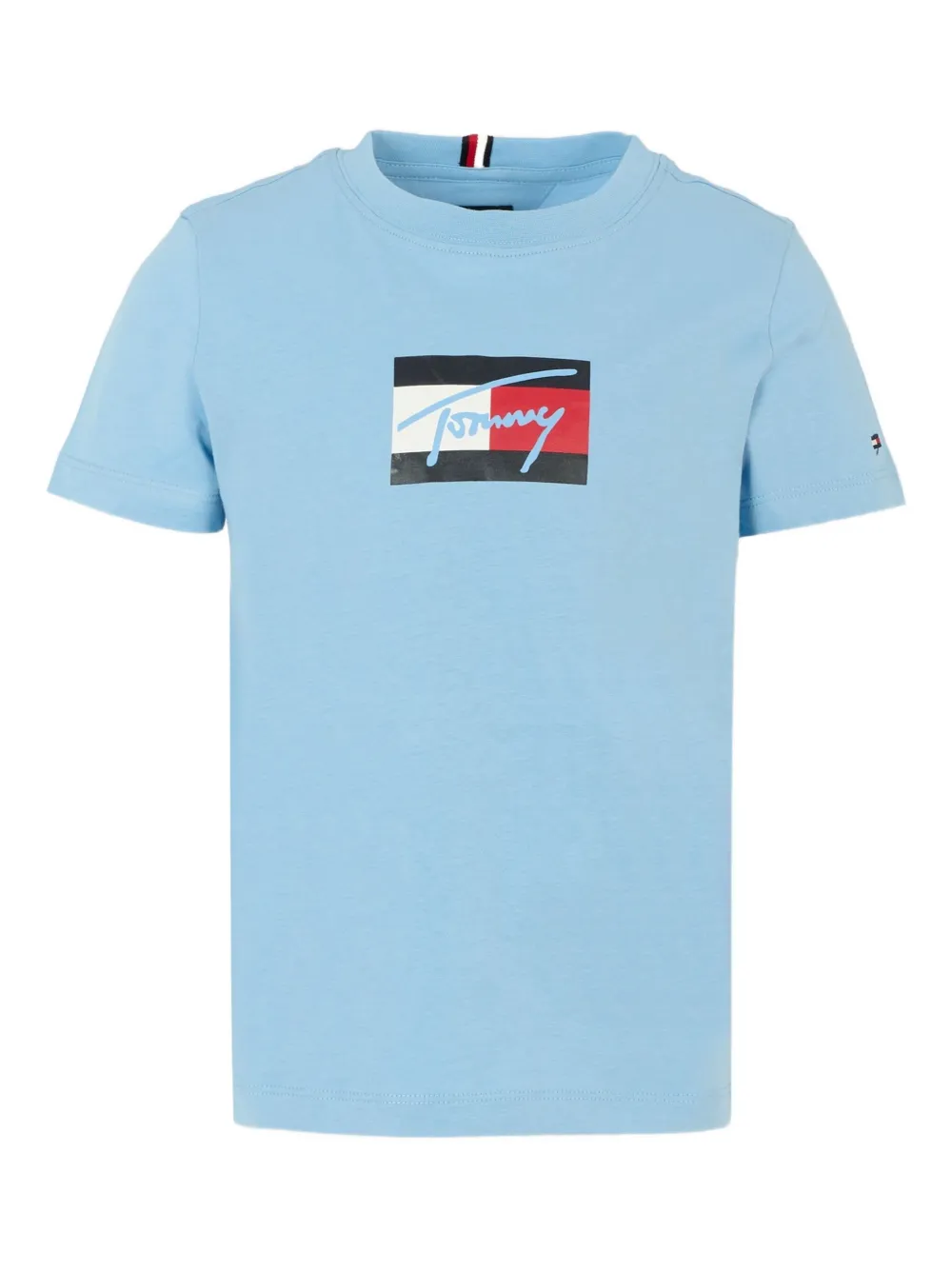 Tommy Hilfiger Junior Kids' Logo-print T-shirt In Blue