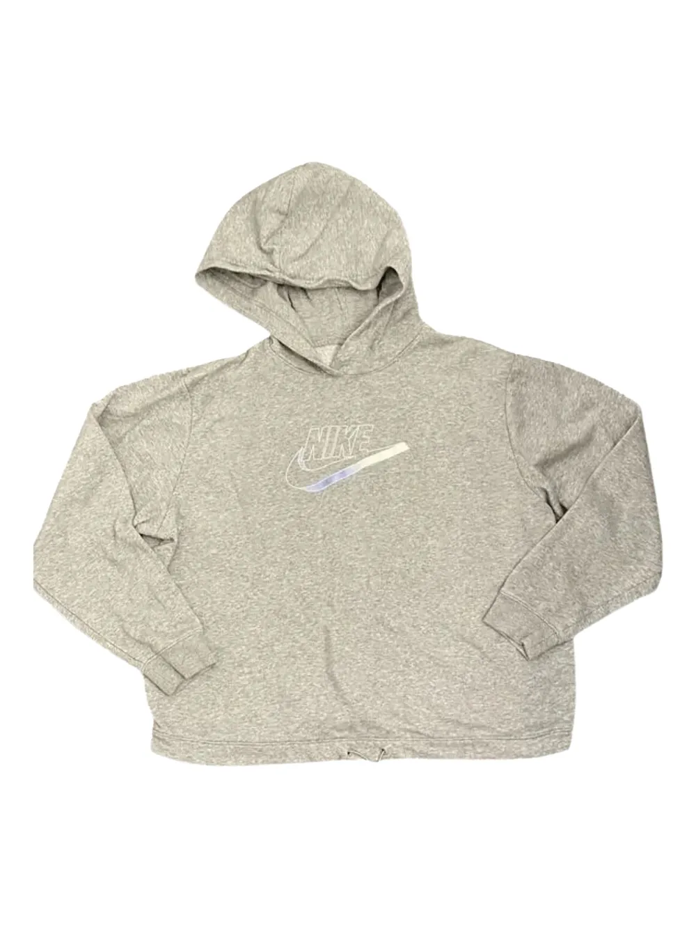 Nike logo-embroidered hoodie Grijs