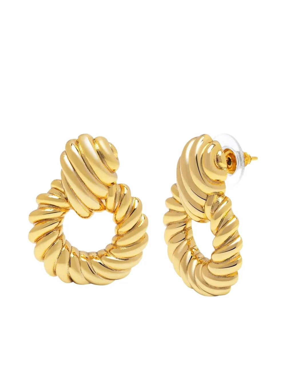 Nialaya Jewelry 18kt yellow gold twisted rope earrings - Oro