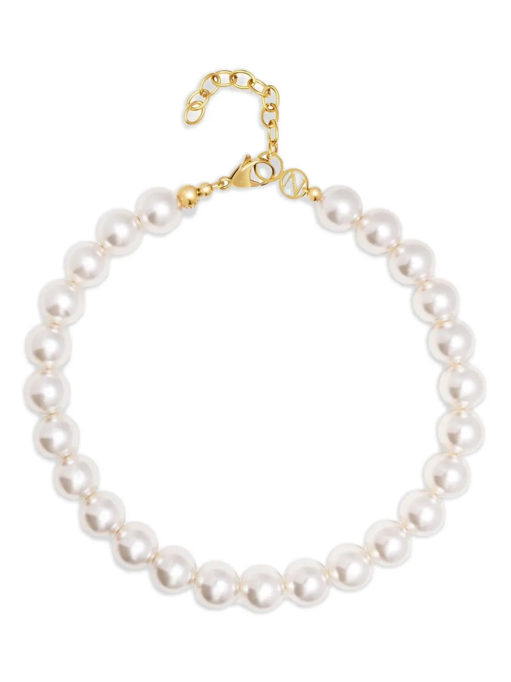 Nialaya Jewelry Chunky Pearl choker necklace - Weiß