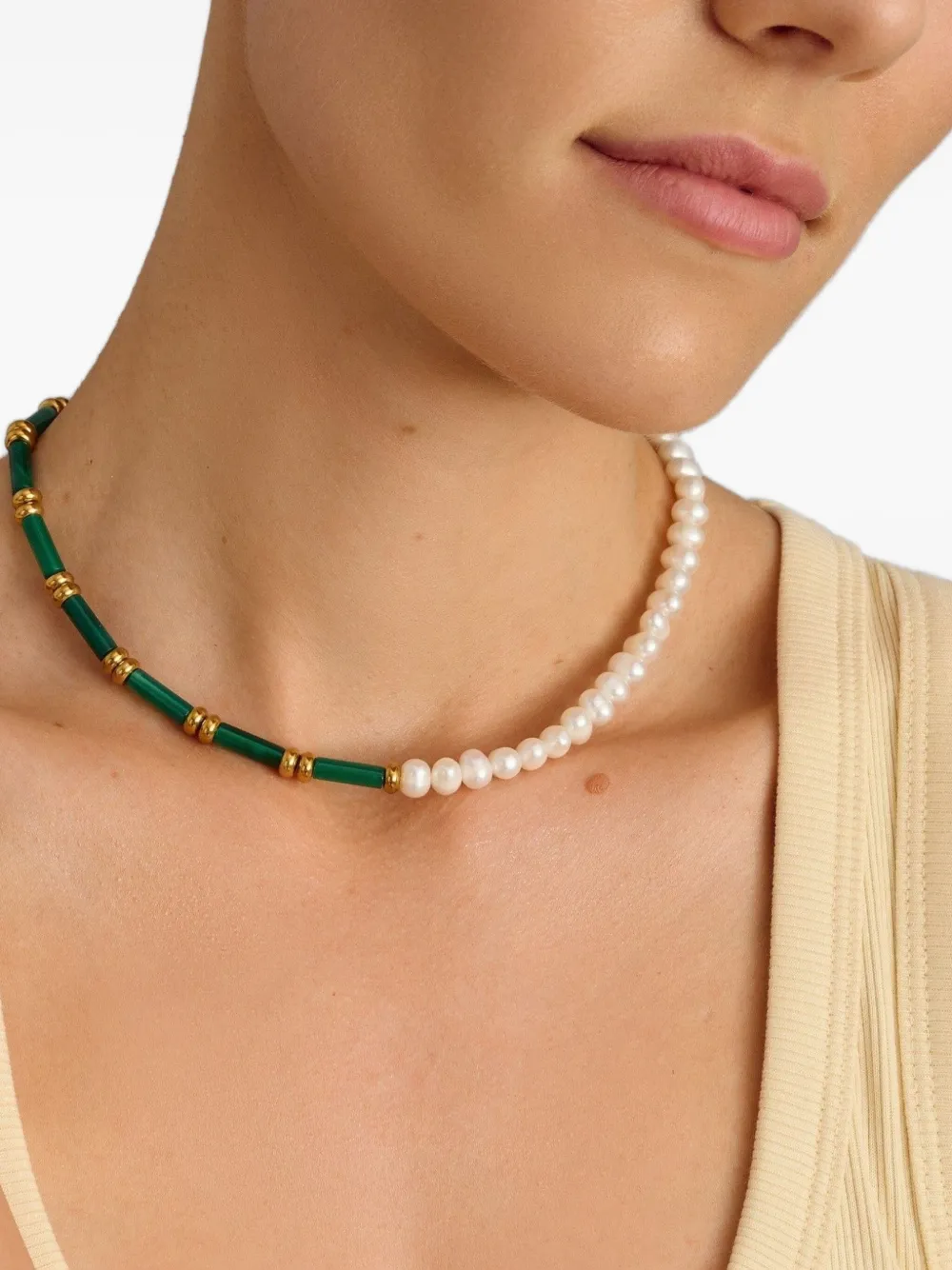Nialaya Jewelry Pearl Agate Choker Necklace In Multi
