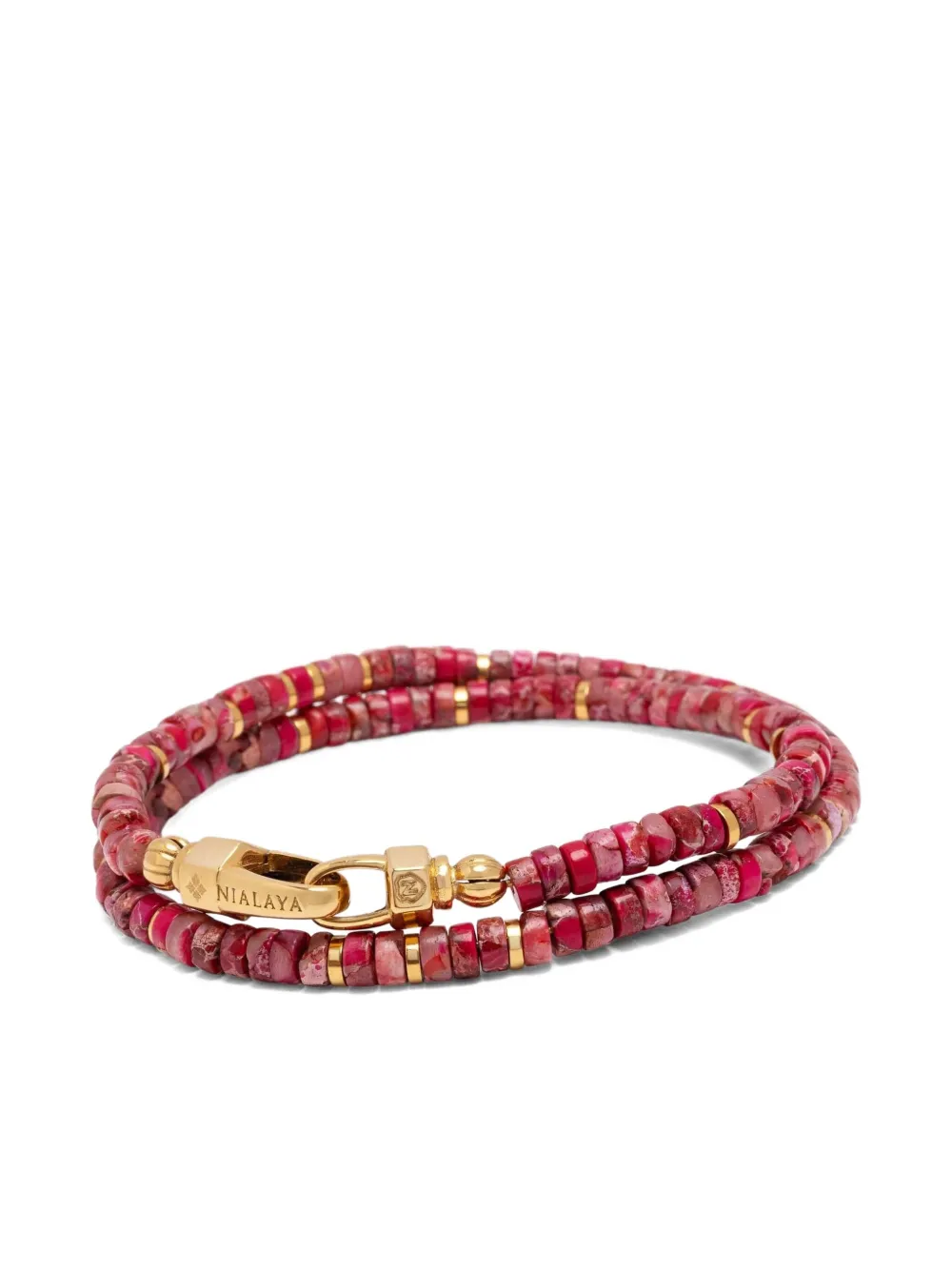 Nialaya Jewelry Howlite Heishi Wrap bracelet | Red | Image 1