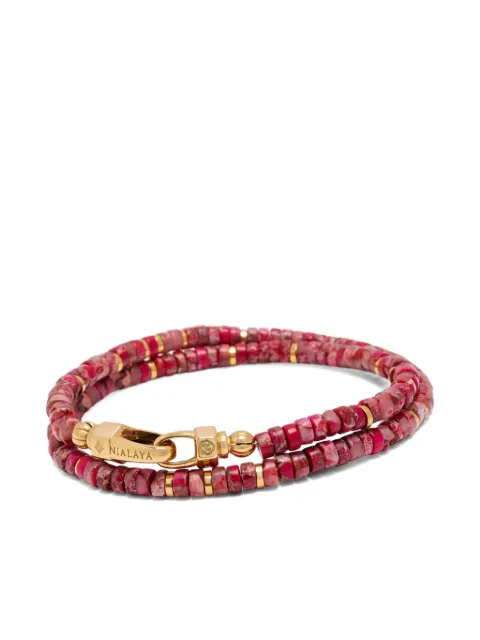 Nialaya Jewelry Howlite Heishi Wrap bracelet