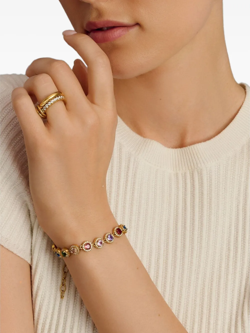 Nialaya Jewelry Gemstone-link Bracelet In Gold