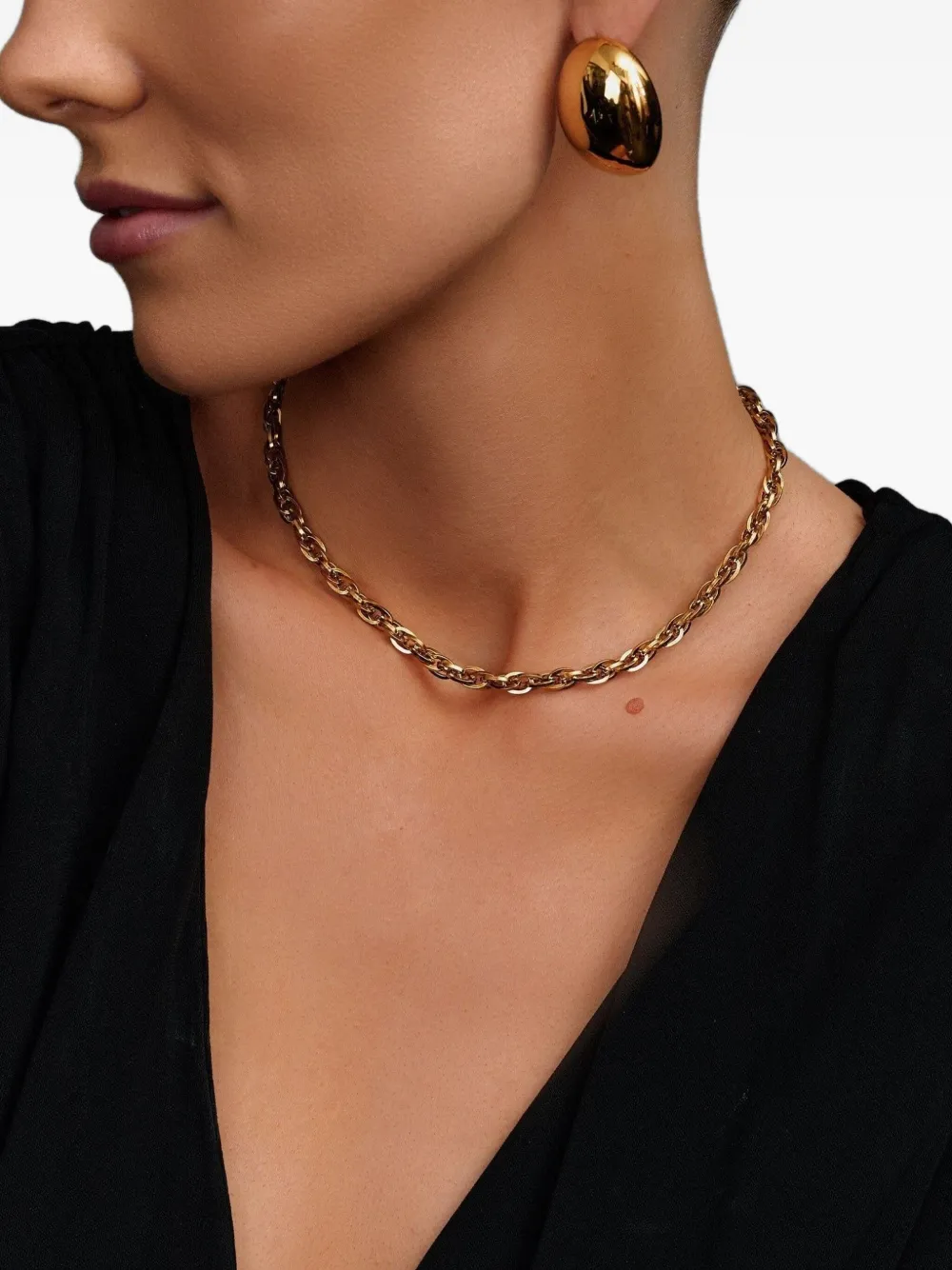 Nialaya Jewelry rope-chain choker necklace - Goud