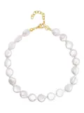 Nialaya Jewelry Como flat-pearl choker necklace - White