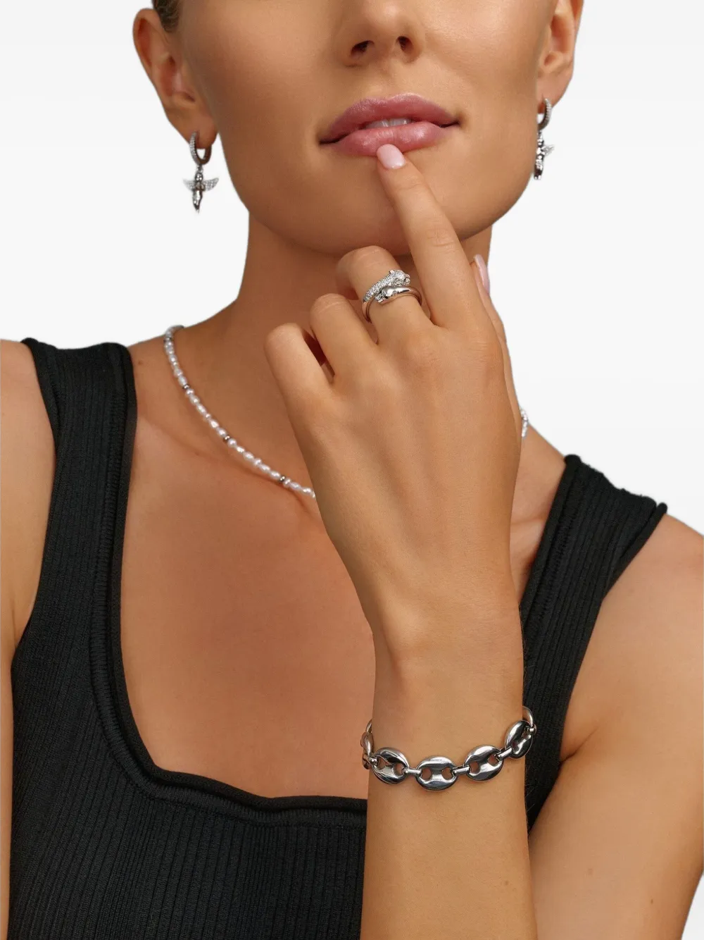 Nialaya Jewelry Mariner link bracelet - Zilver