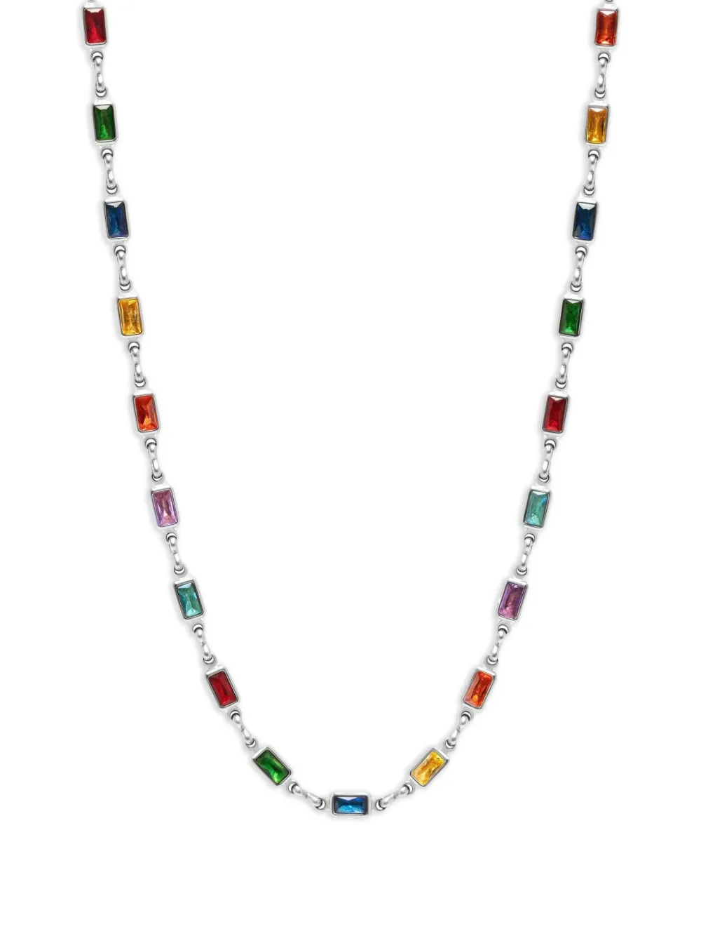 Nialaya Jewelry collar con gema rectangular | plateado | Image 1