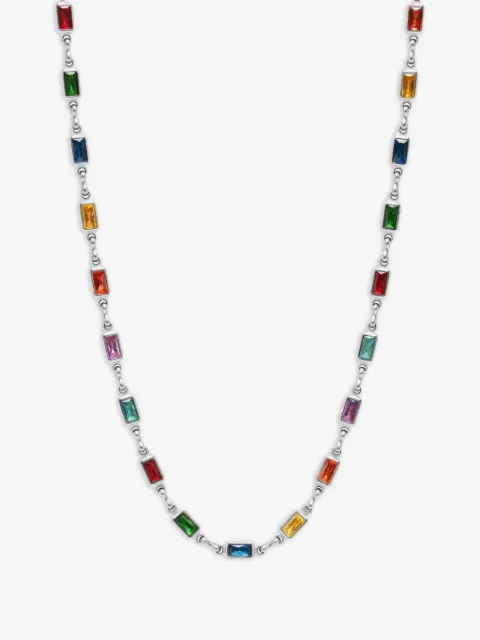 Nialaya Jewelry rectangle stone tennis necklace