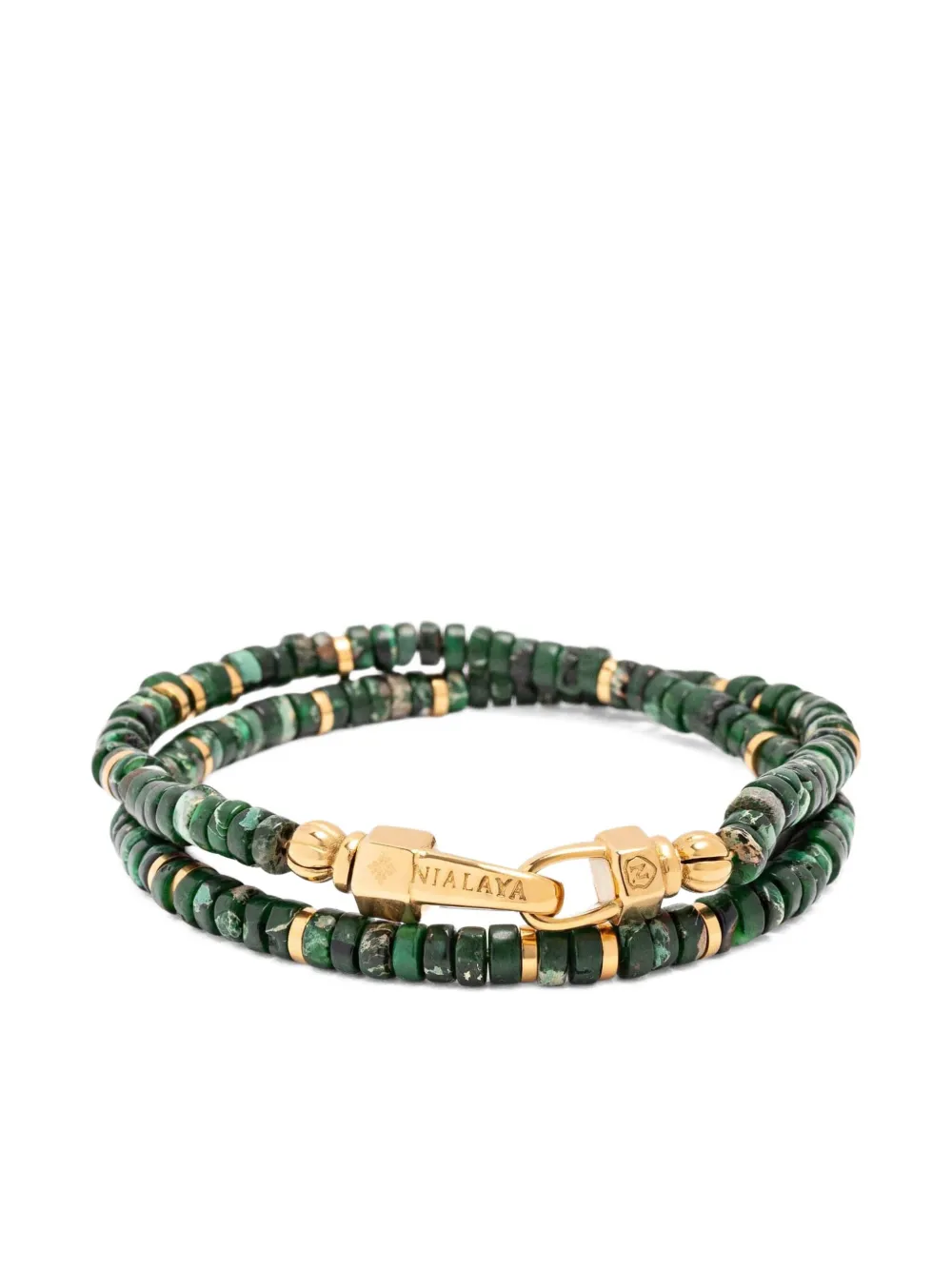 Nialaya Jewelry Heishi Wrap Bracelet - Green 