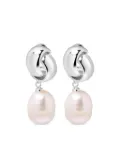 Nialaya Jewelry pearl knot earrings - Silver