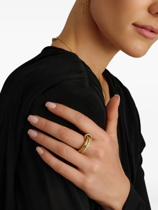 10金ゴールド ダブルバンド リング Nialaya Jewelry ダブルバンド リング | ゴールドトーン | FARFETCH JP