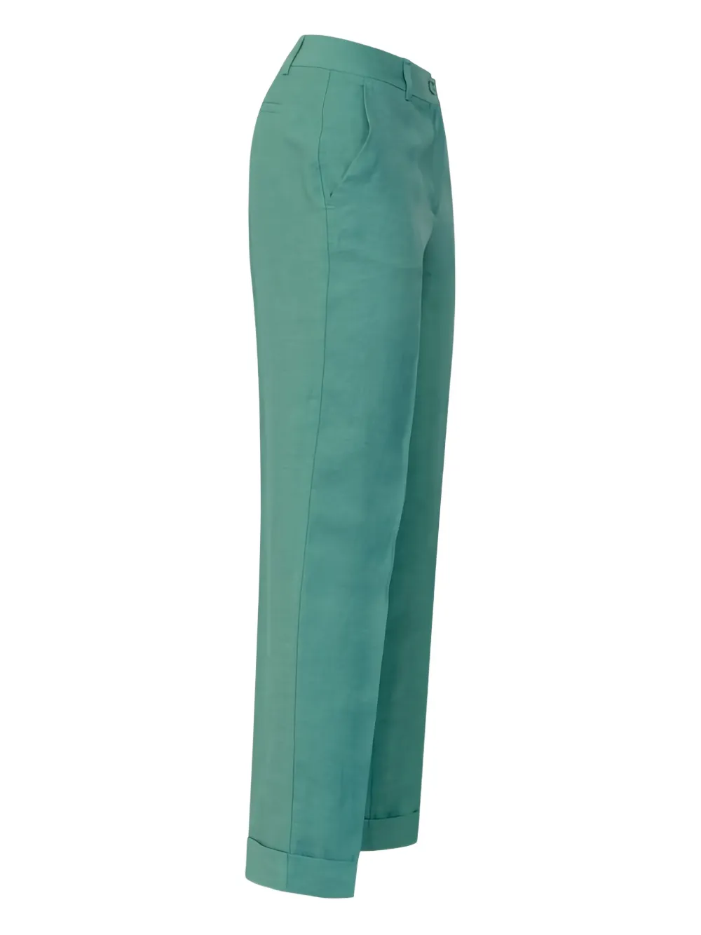 P.a.r.o.s.h Tailored Trousers With Cuffed Hem And Pockets In Green