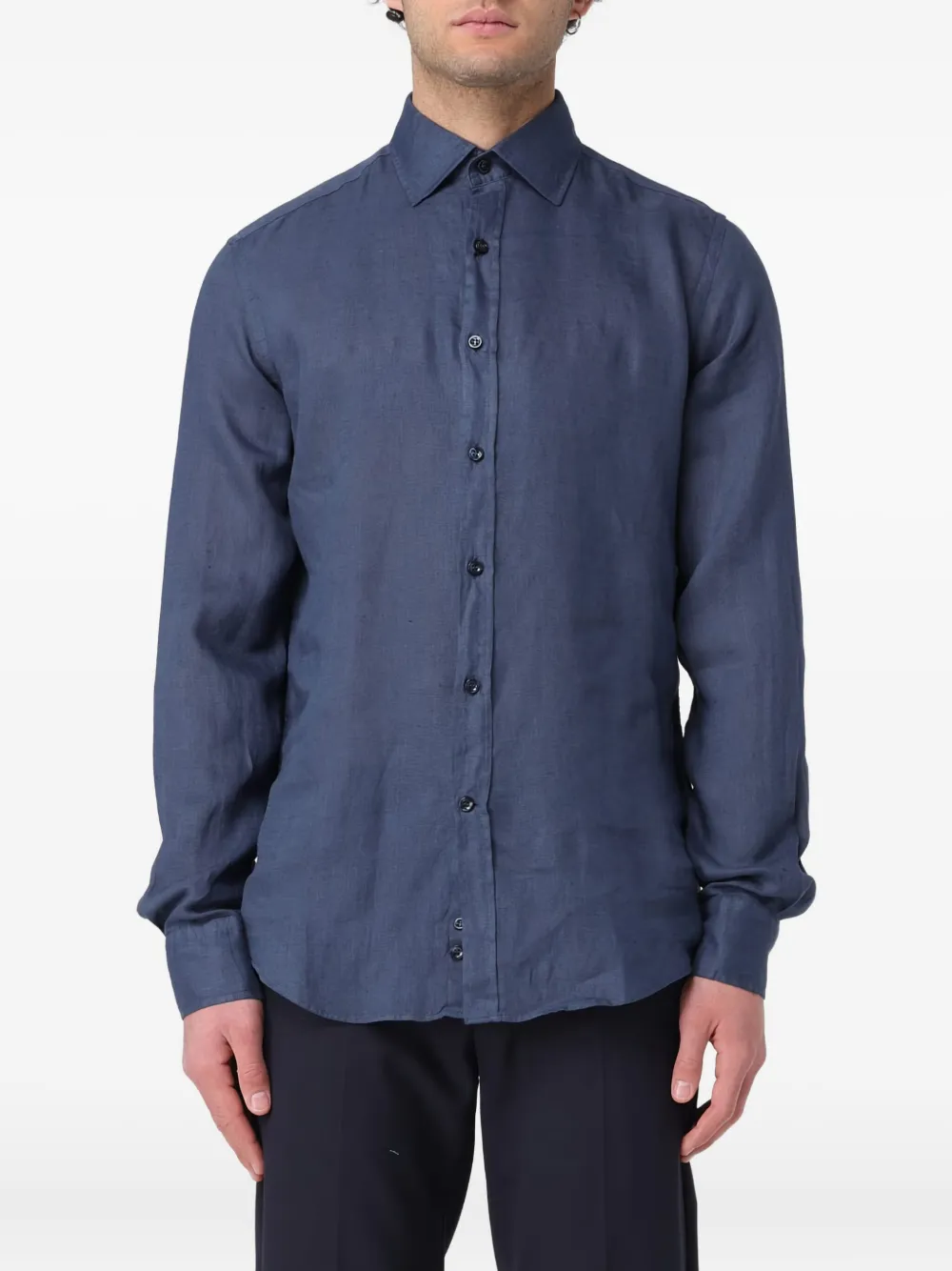 Paul & Shark long-sleeve linen shirt | Blue | Image 1