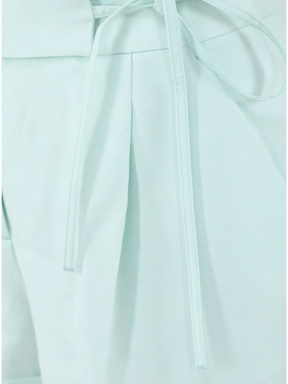Twinset Tailored Shorts With Belted Waist And Pockets In Green