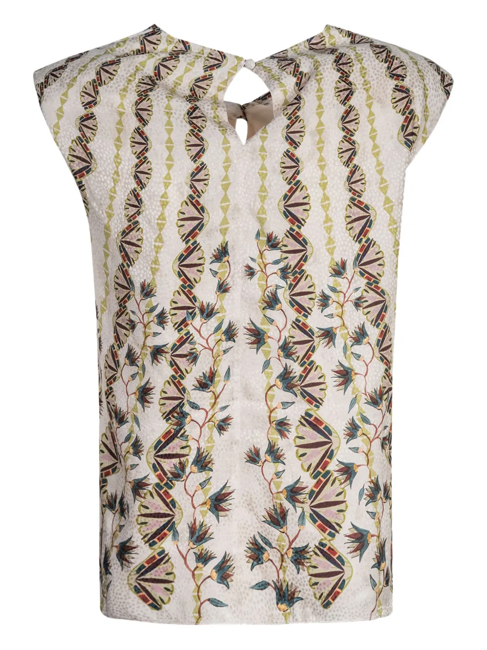 Saloni Claudia B keyhole-neckline blouse - Beige