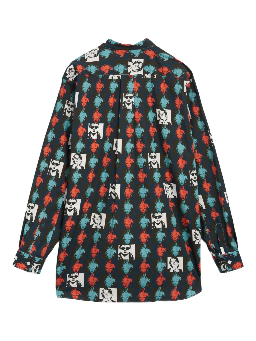 Comme Des Garçons Shirt Andy Warhol portrait-print cotton shirt - Zwart
