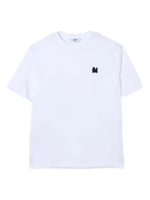 MSGM Kids logo-embroidered T-shirt