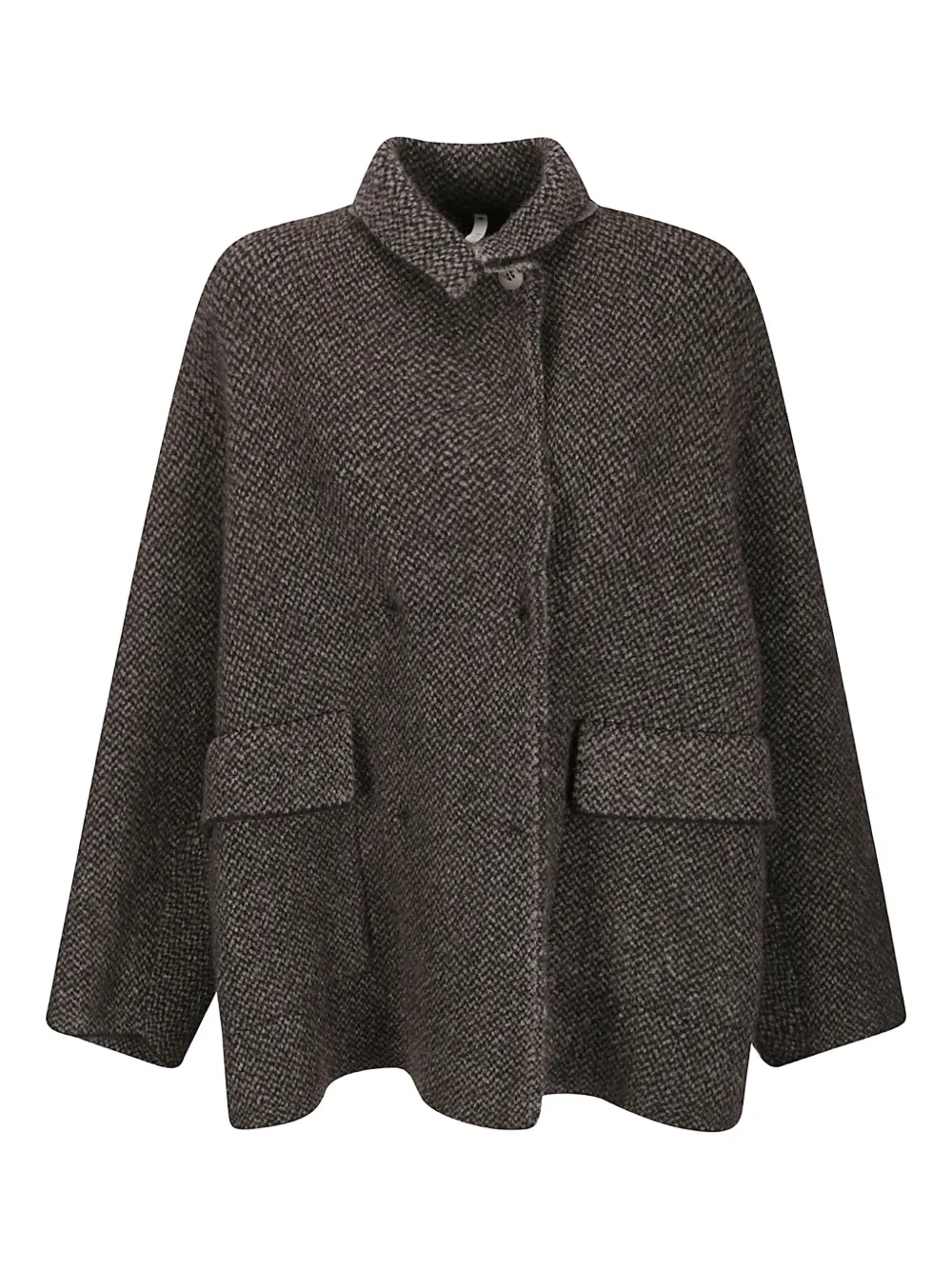 Boboutic Double-breasted Short Coat In Brown