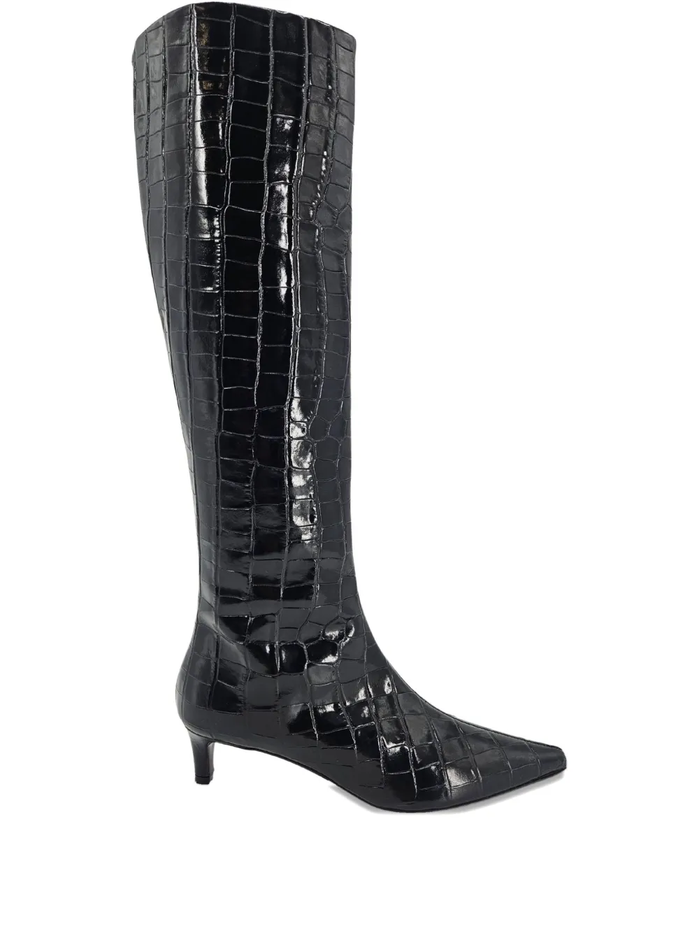Madison.Maison 45mm croc-effect pointy-toe boots Black