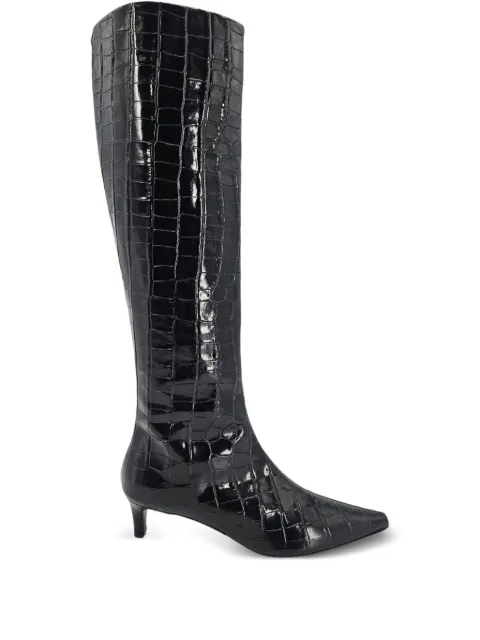 Madison.Maison 45mm croc-effect pointy-toe boots