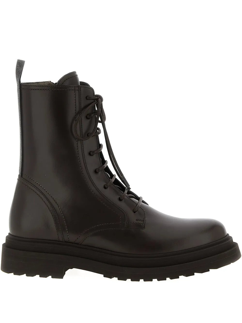 Brunello Cucinelli lace-up pull-tab boots Brown