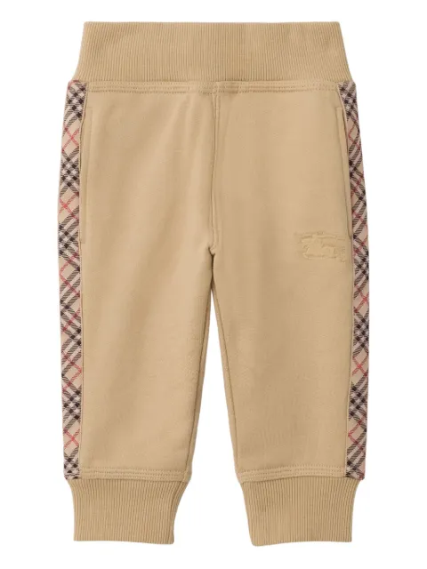 Burberry Kids check-trimmed cotton jogging pants