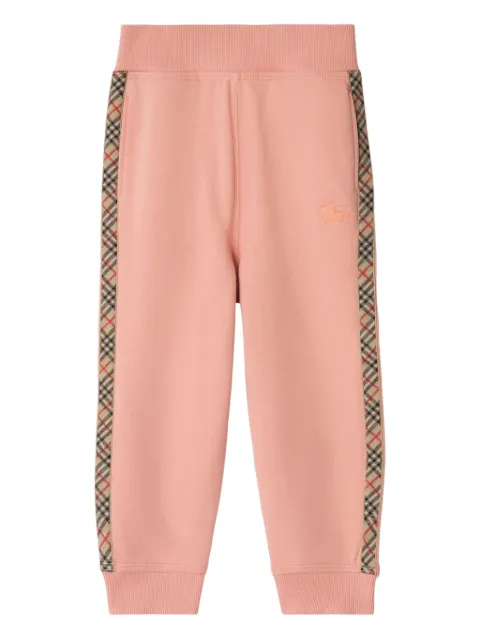 Burberry Kids check-trimmed cotton jogging pants
