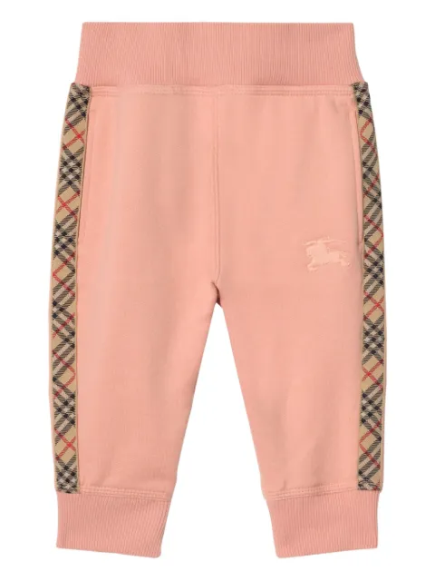 Burberry Kids check-trimmed cotton jogging pants