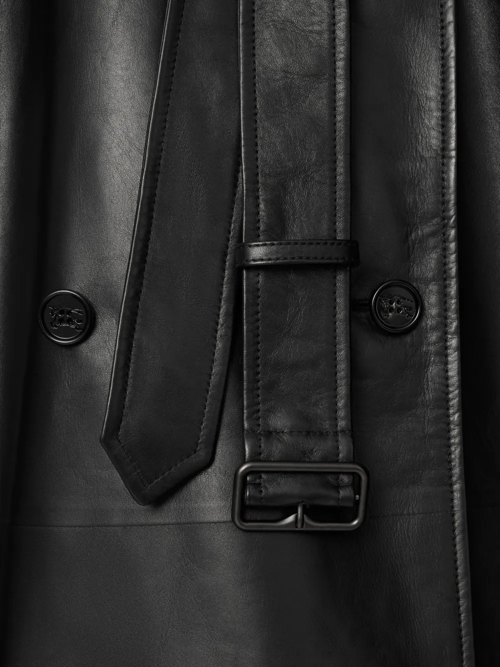 Burberry Castleford leren trenchcoat met riem - Zwart