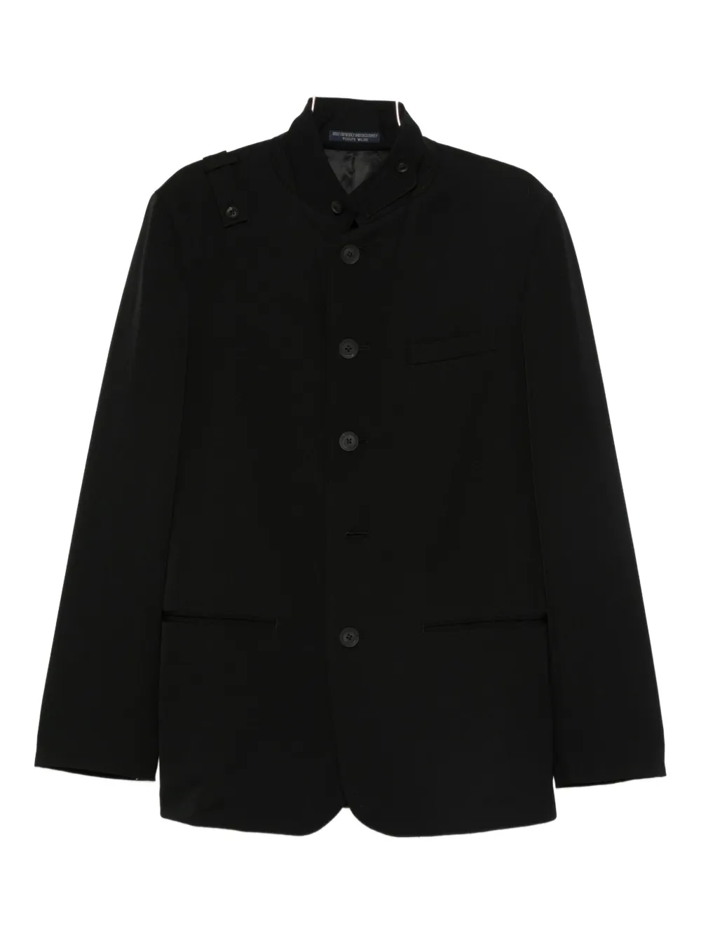 Yohji Yamamoto Mandarin-collar Buttoned Jacket In Black