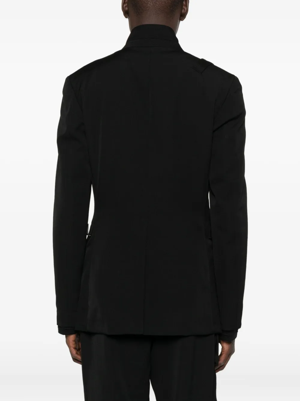 Yohji Yamamoto mandarin-collar buttoned jacket Zwart
