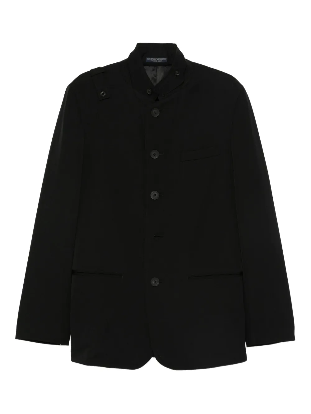 Yohji Yamamoto mandarin-collar buttoned jacket Zwart