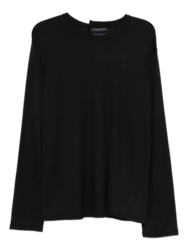 ヨウジヤマモト　ブラック 長袖 Tシャツ ラウンドネック Yohji Yamamoto ロングTシャツ | ブラック | FARFETCH JP