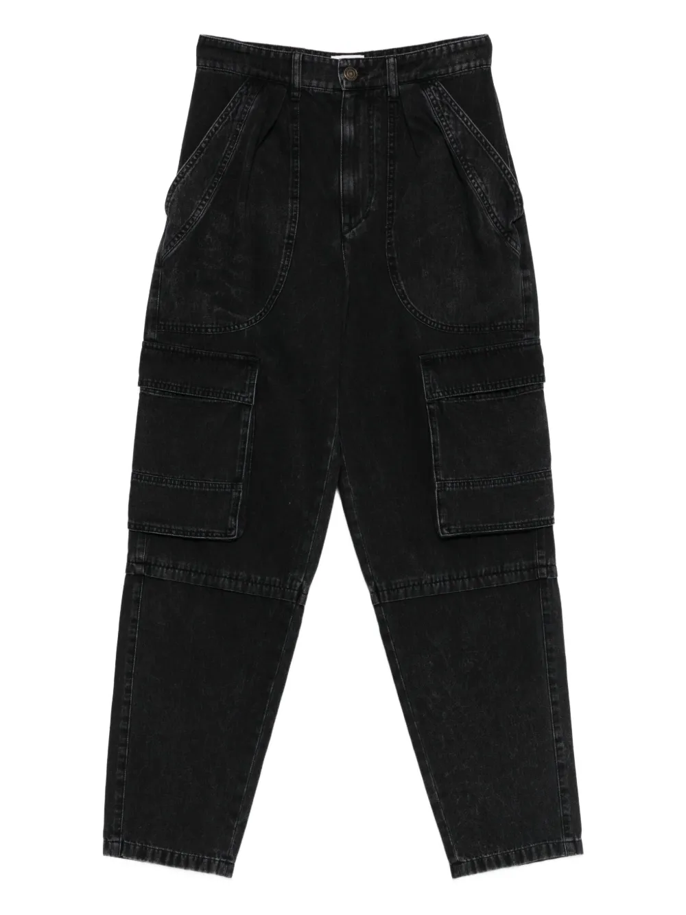 Isabel Marant Seam-detail Cargo Jeans In Black